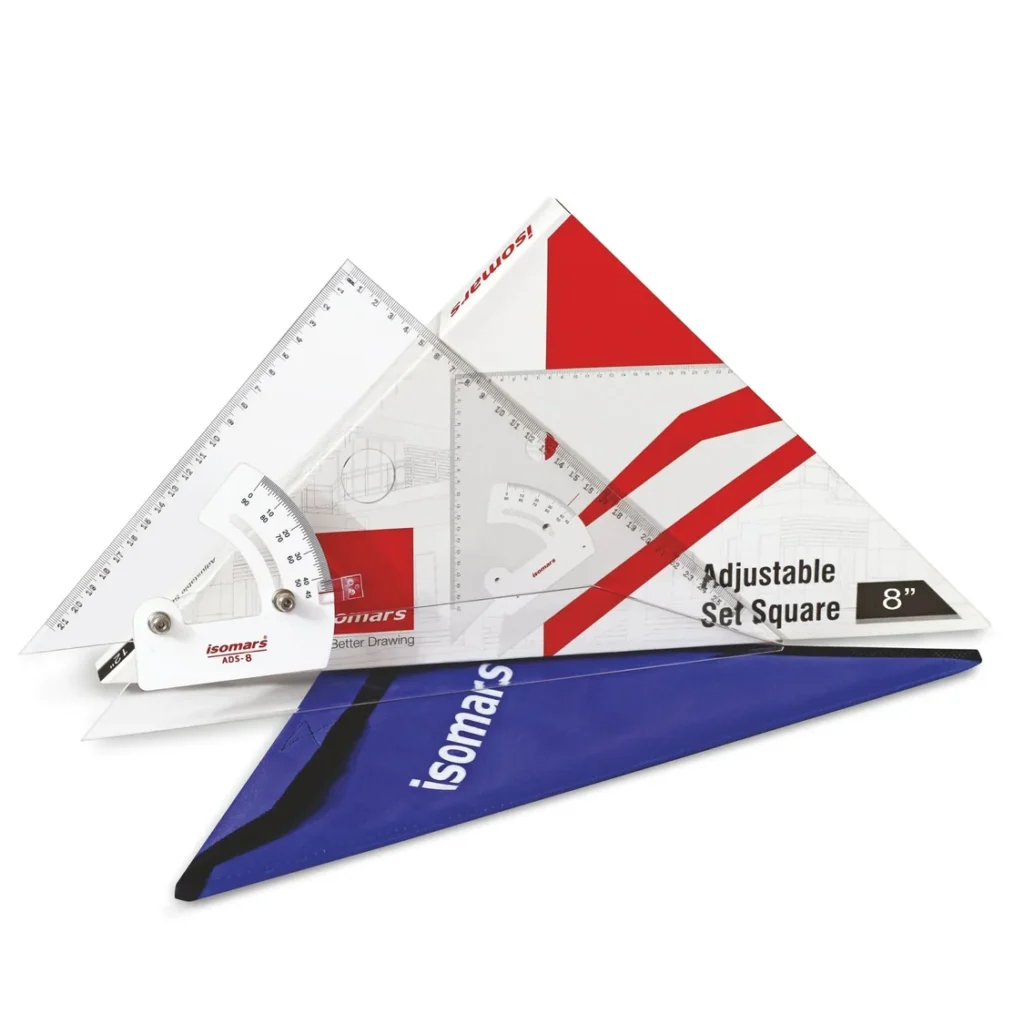 isomars adjustable set squares 8 made by acrylic with permanent engraved marking 9629785